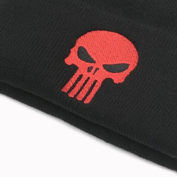 Bonnet tête de mort en laine avec motif crâne brodé détail brodure