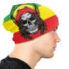 Bonnet tête de mort avec motif crâne Réggae au couleurs Rasta