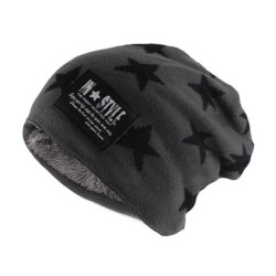 Bonnet doublé étoiles noir