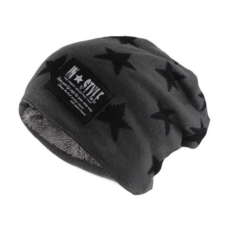 Bonnet doublé étoiles noir
