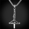 collier en croix inversée pour homme - couleur argent