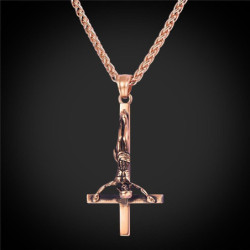 Collier crucifix inversé Néo-gothique - 4 couleurs disponibles