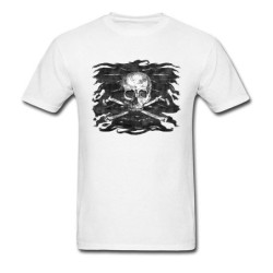 T-shirt Tête de mort Vieux crâne et ossements Pirate Hackers