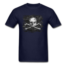 T-shirt Tête de mort Vieux crâne et ossements Pirate Hackers