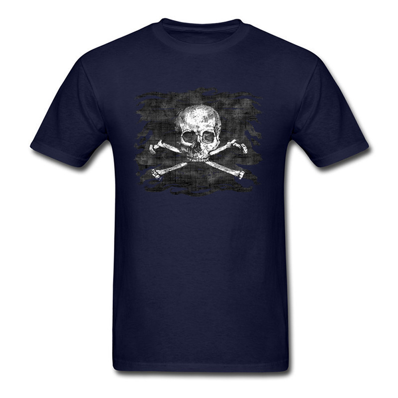 T-shirt Tête de mort Vieux crâne et ossements Pirate Hackers