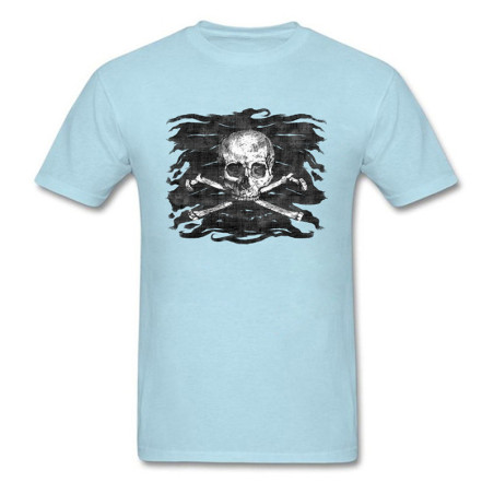 T-shirt Tête de mort Vieux crâne et ossements Pirate Hackers