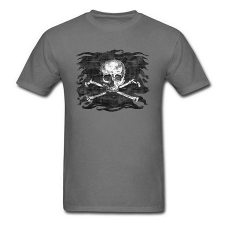 T-shirt Tête de mort Vieux crâne et ossements Pirate Hackers