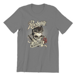 T-shirt Tête de mort Rockabilly never dies