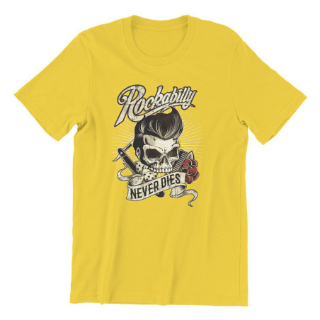 T-shirt Tête de mort Rockabilly never dies