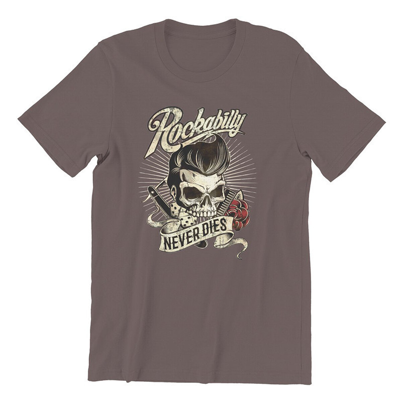 T-shirt Tête de mort Rockabilly never dies