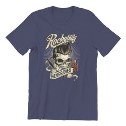T-shirt Tête de mort Rockabilly never dies