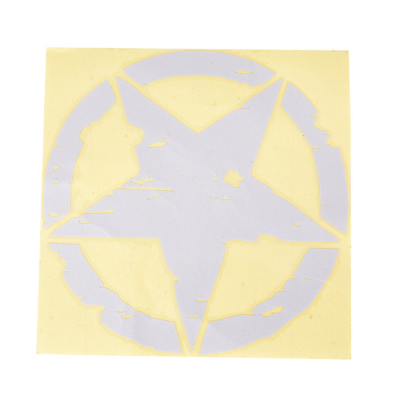 Autocollants étoile noire ou blanche en vinyle 15cm x 15cm