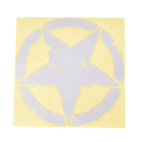 Autocollants étoile noire ou blanche en vinyle 15cm x 15cm