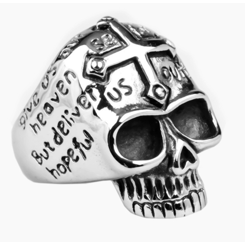Bague crâne et croix de Jérusalem