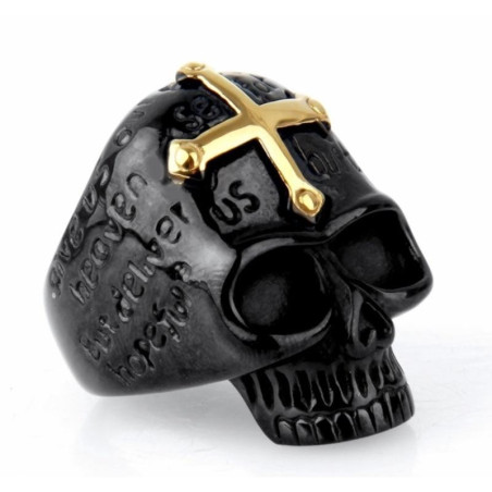 Bague crâne et croix de Jérusalem