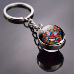 Porte-clés boule transparente effet retro : 12 modèles de Santa Muerte