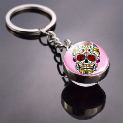 Porte-clés boule transparente effet retro : 12 modèles de Santa Muerte