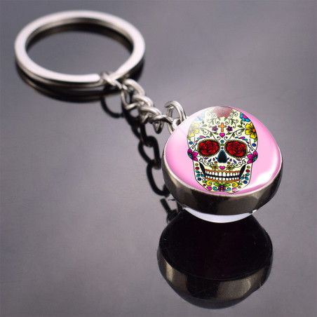 Porte-clés boule transparente effet retro : 12 modèles de Santa Muerte