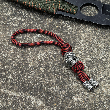 Porte-clé unique tête de mort viking : 11 couleurs de cordon