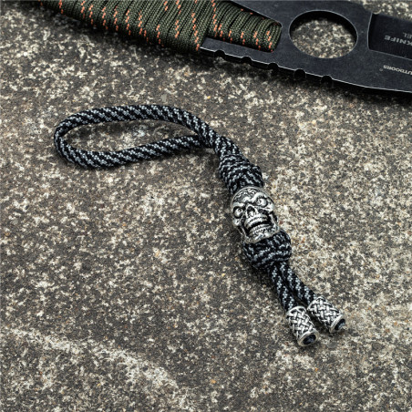 Porte-clé unique tête de mort viking : 11 couleurs de cordon