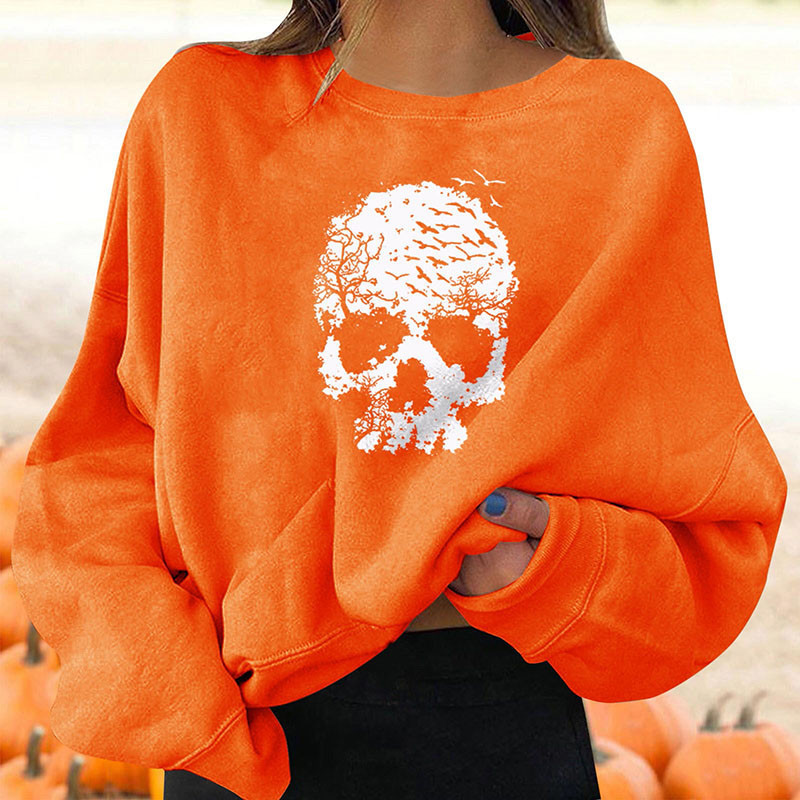 Magnifique Sweatshirt tête de mort stylisée, coupe boyfriend!