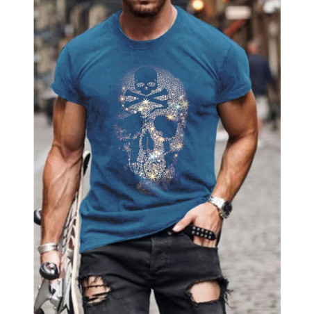 T-shirt homme crâne effet strass