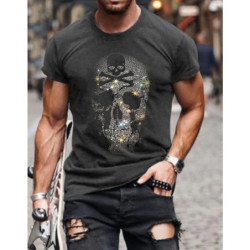 T-shirt homme crâne effet strass