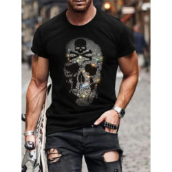 T-shirt homme crâne effet strass