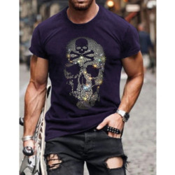 T-shirt homme crâne effet strass