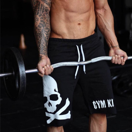 Short de Fitness à motif tête de mort Gym King pour homme noir