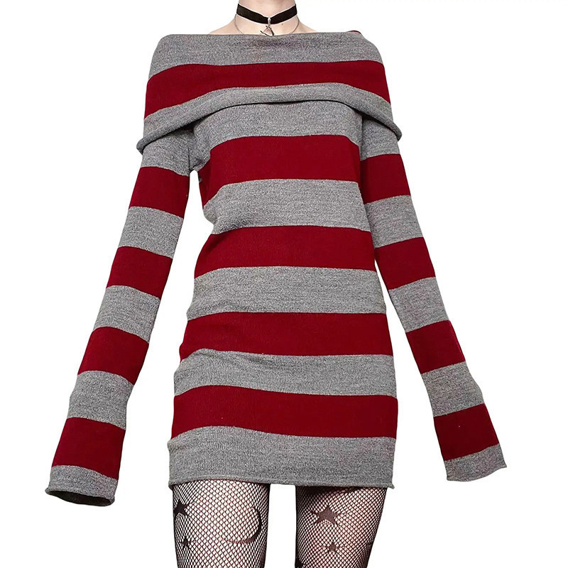 Mini-robe chasuble en polyester Col Bateau !
