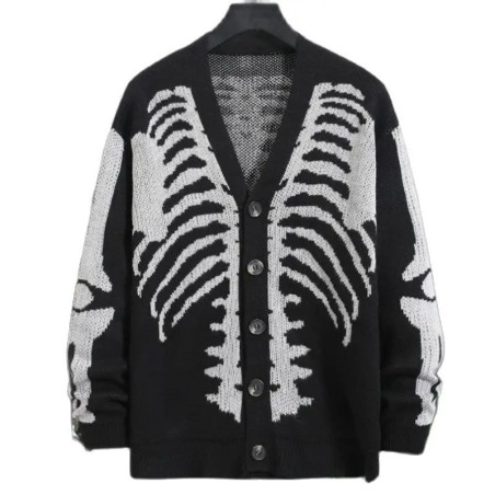 Article Cardigan coupe classique squelette blanc