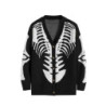 Magnifique Cardigan noir coupe classique squelette