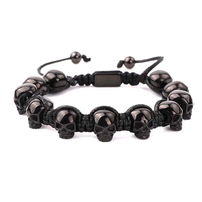 Magnifique Bracelet lacets et crânes : 4 couleurs !