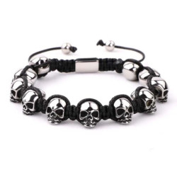 Magnifique Bracelet lacets et crânes : 4 couleurs !