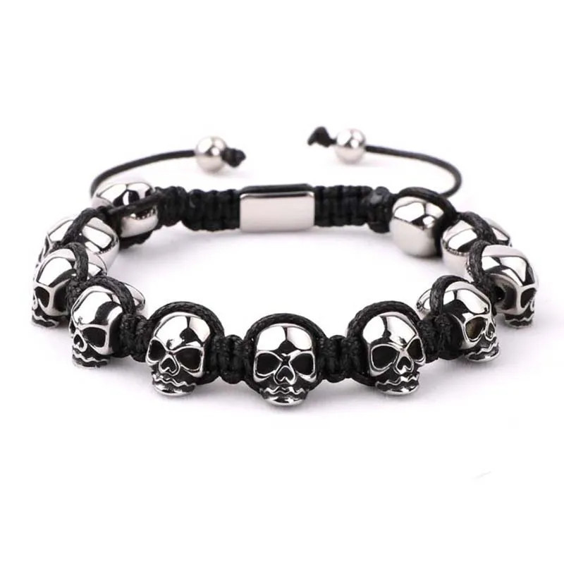 Magnifique Bracelet lacets et crânes : 4 couleurs !