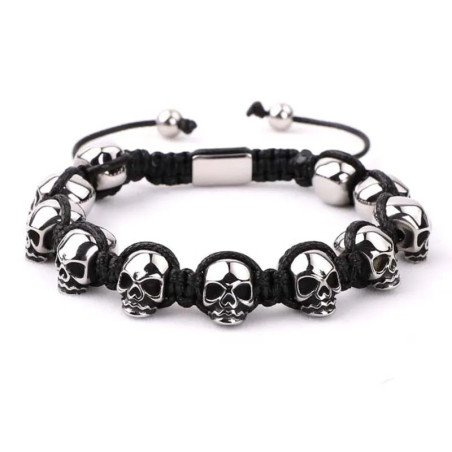 Magnifique Bracelet lacets et crânes : 4 couleurs !