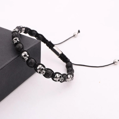 Magnifique Bracelet macramé crâne : 6 couleurs de pierre !