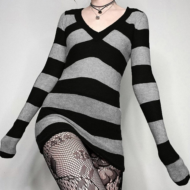 Mini-robe chasuble en polyester Col en V