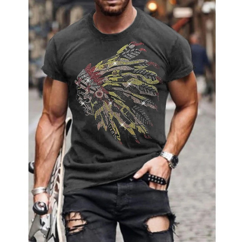 T-shirt tête de mort amérindienne 7 couleurs au choix