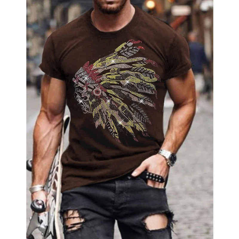 T-shirt tête de mort amérindienne 7 couleurs au choix