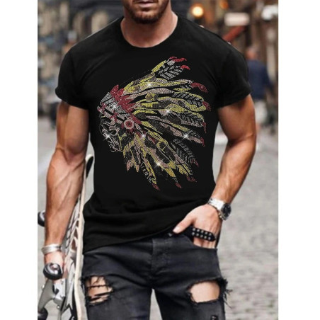 T-shirt tête de mort amérindienne 7 couleurs au choix