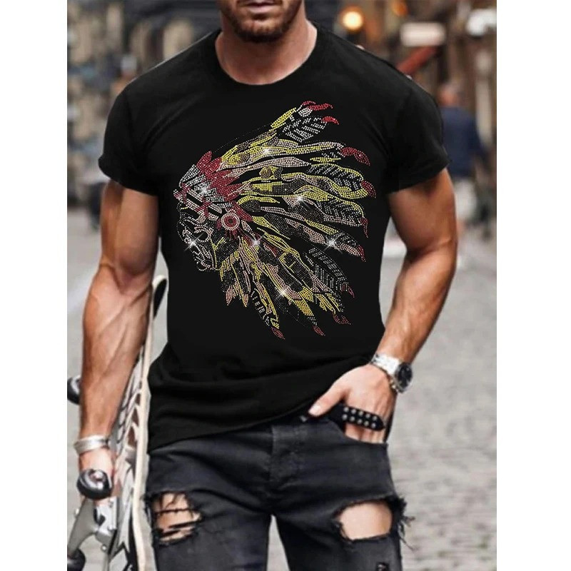 T-shirt tête de mort amérindienne 7 couleurs au choix