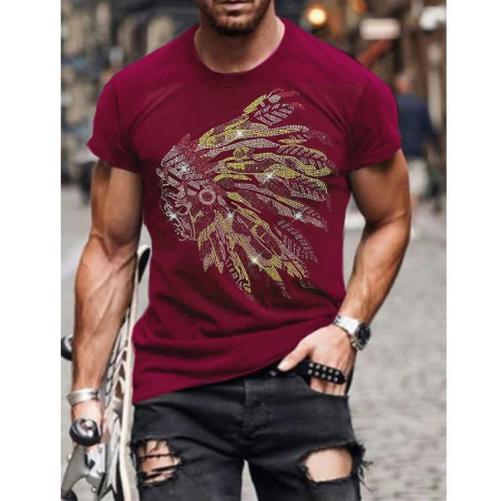 T-shirt tête de mort amérindienne 7 couleurs au choix