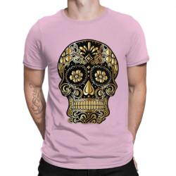 T-shirt tête de mort mexicaines dorée   - modèle 1