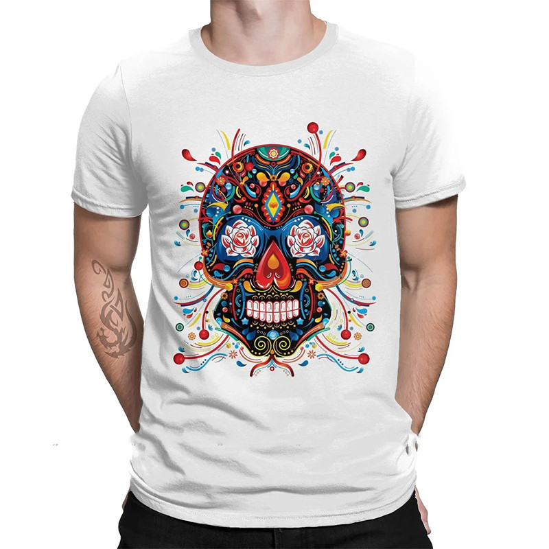 T-shirt tête de mort mexicaine - modèle 1