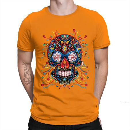 T-shirt tête de mort mexicaine - modèle 1
