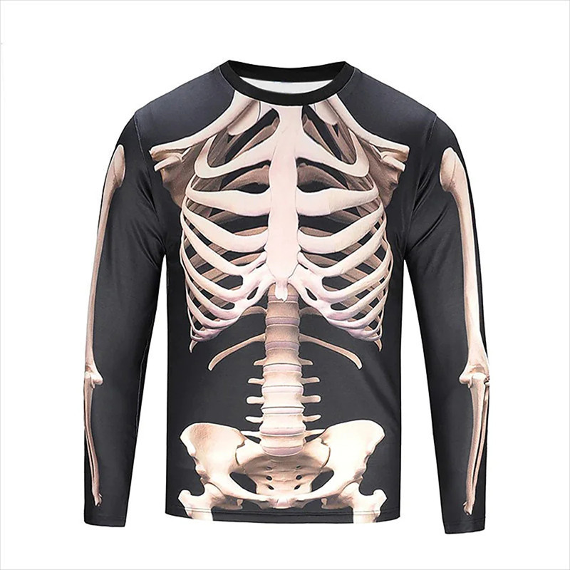 T-shirt squelette manches longues : 7 couleurs au choix !