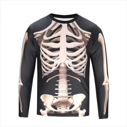 T-shirt squelette manches longues : 7 couleurs au choix !