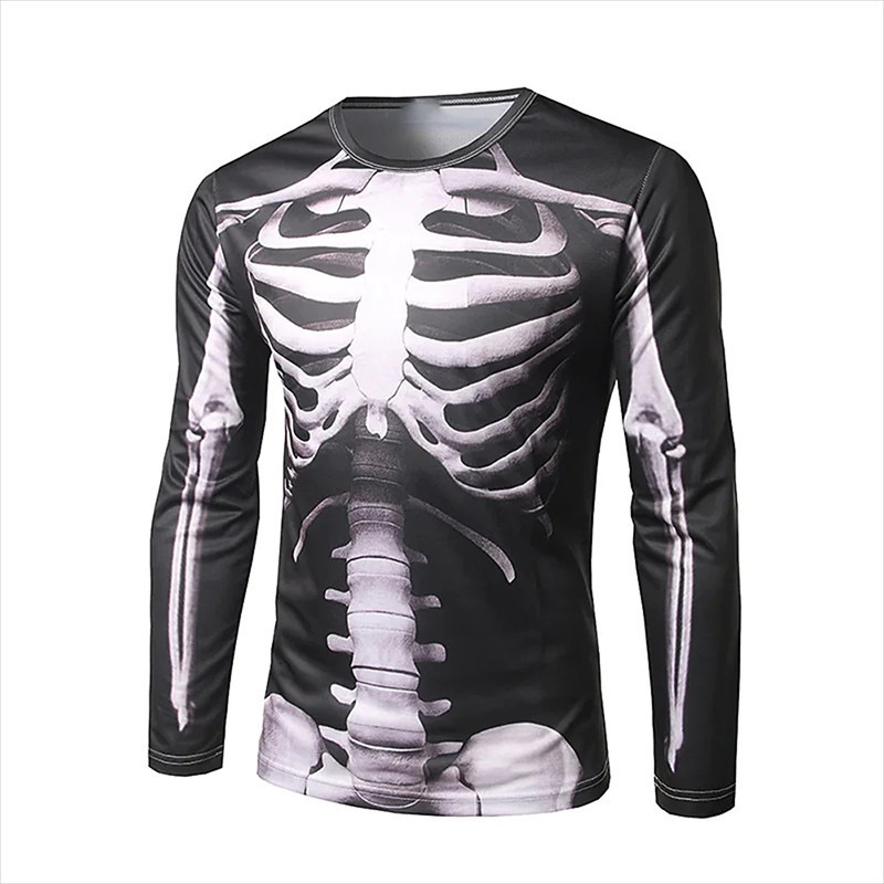 T-shirt squelette manches longues : 7 couleurs au choix !